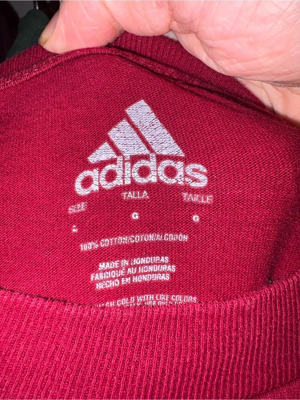adidas Maroon Athletics Crewneck Long Sleeve